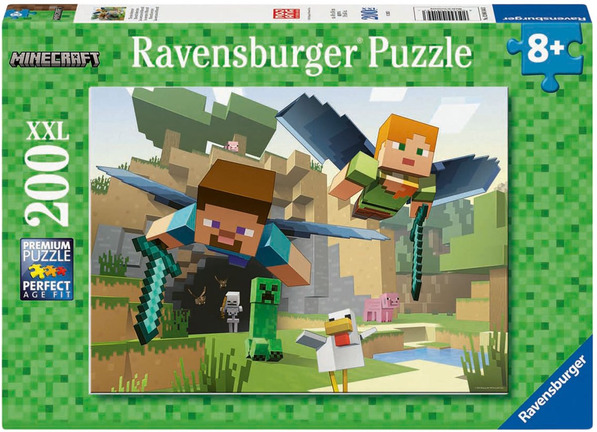 Ravensburger puzzel Minecraft avontuur 200 XXL stukjes kinderen.