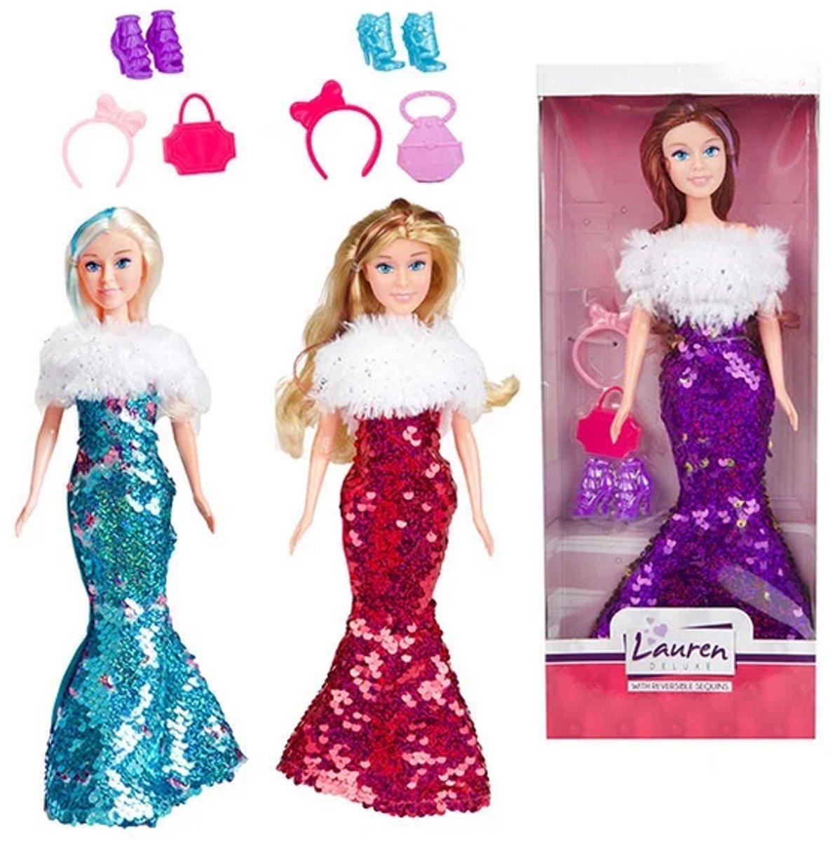 Toi-Toys tienerpop gala pailetten - modepop met omkeerbare pailletten.