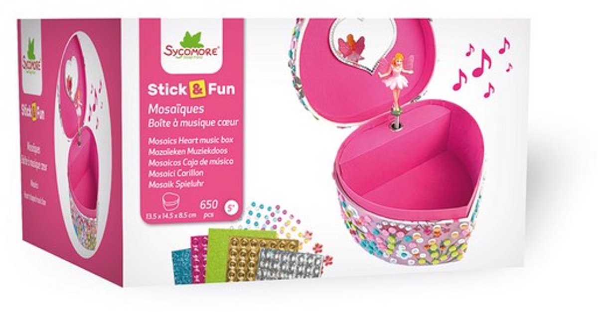 Sycomore mozaïek speelgoed 3D muziekdoos hart creatief knutselen.