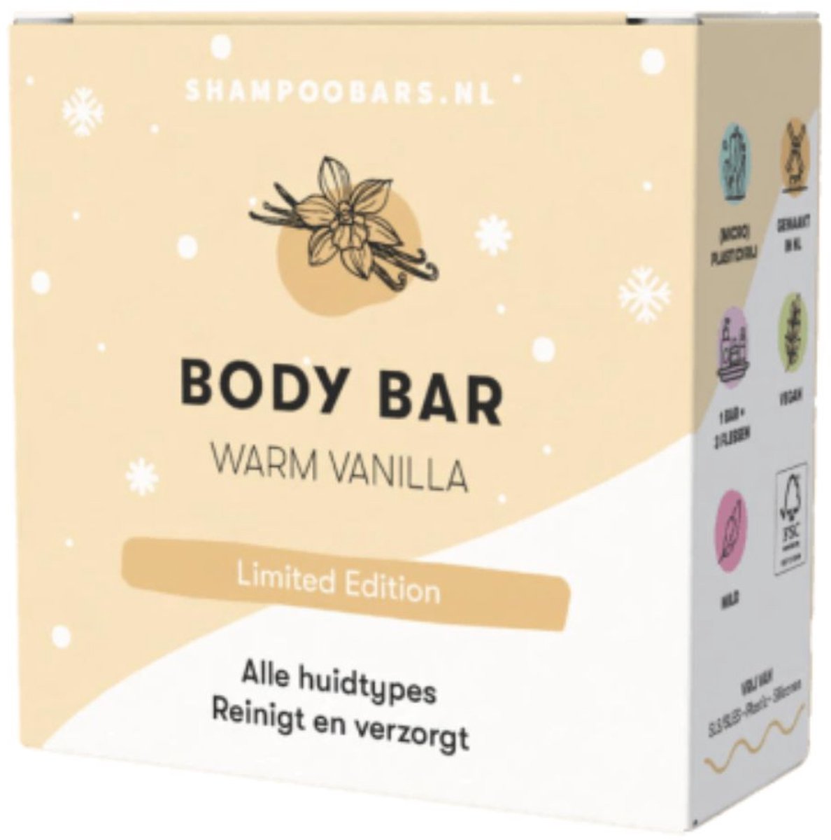 ShampooBars - Body Bar Warm Vanilla alle huidtypes - 60gr