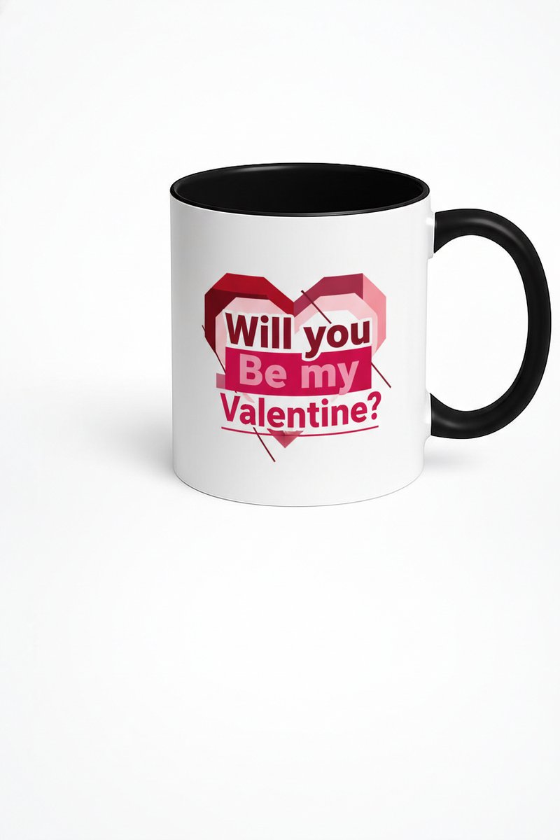 Valentijn Mok 'Will you Be my Valentine?' - Romantisch Cadeau met Hart Design