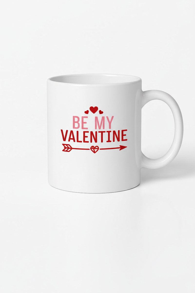 Mok 'Be My Valentine' - Romantisch Valentijnscadeau met Hart & Pijl Design