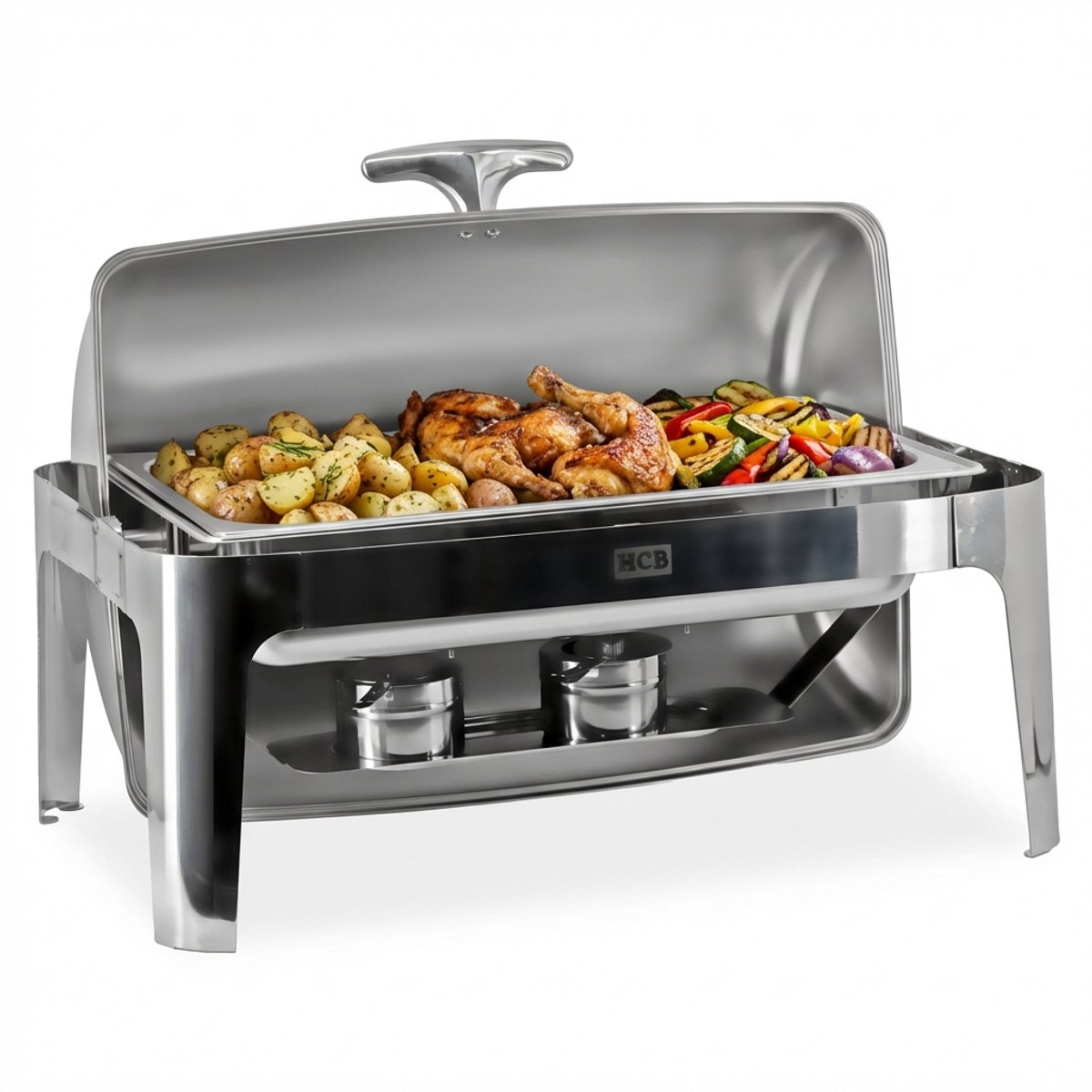 HCB® - HCB Chafing dish - rolltop - 1/1 GN - 9 liter - RVS / INOX - 3 kg - 3477