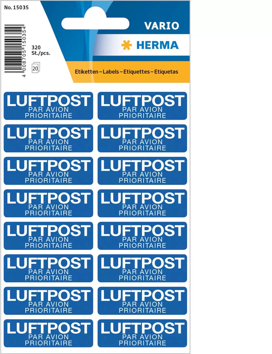 HERMA Textetiketten "mit Luftpost"