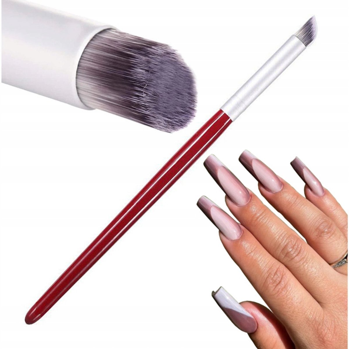 Penseel voor Ombre en Baby Boomer Nagels - Schuin Afgesneden Synthetisch