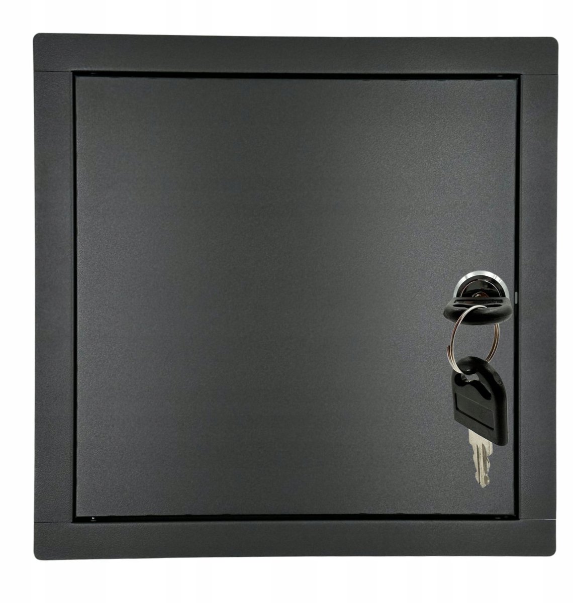 Zwarte metalen inspectieluik 30x30 cm met sleutel