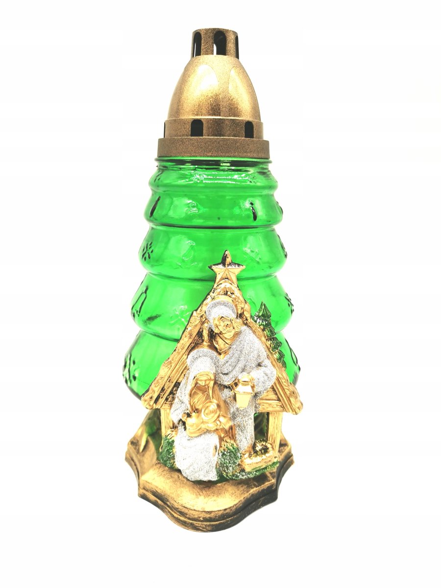 Kerstdecoratie Lampion met Brokat - 29 cm Hoog