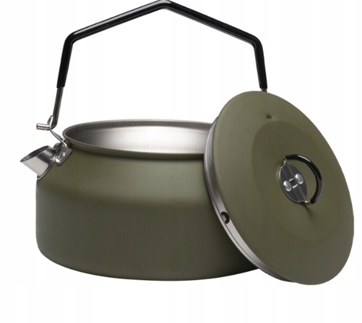 Mil-Tec RVS Ketel 1L Olijfgroen - Lichtgewicht Outdoor Koken