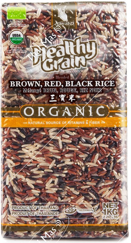 SAWAT-D- ORANIC BROWN & RED & BLACK RICE 1KG