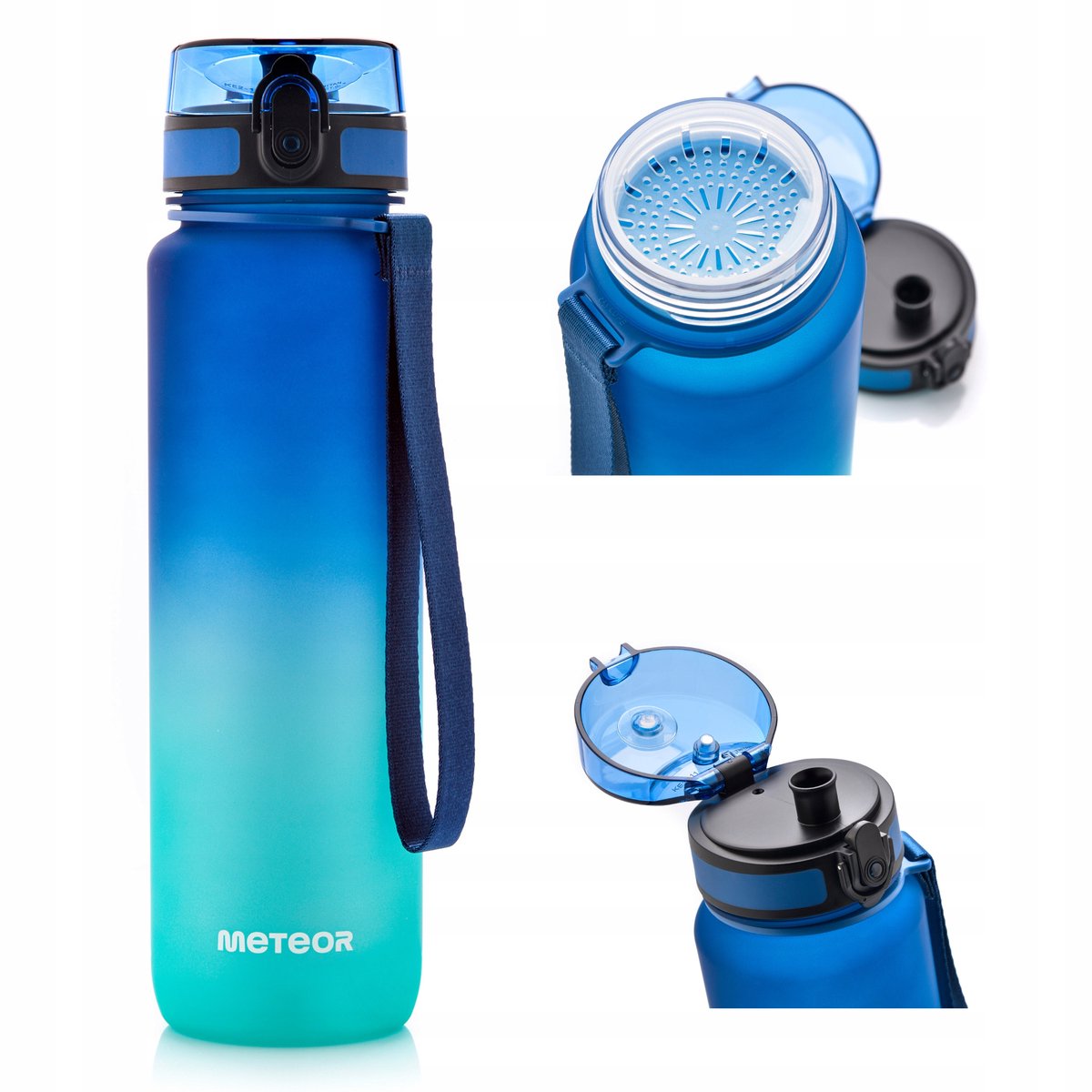 Meteor Sport Bidon 1000ml Tritan - Turquoise Blauw, BPA-vrij