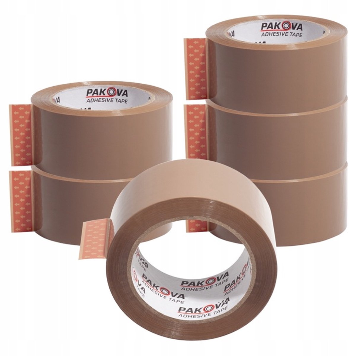 6x Bruine Pakkingstape 48/132y Sterke Lijm - Set