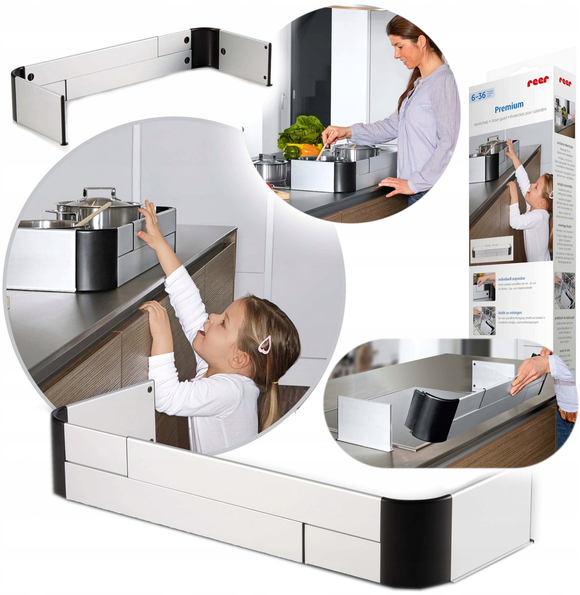 Reer Kinderbeveiliging Kookplaat 44-65cm Aluminium - Veilig & Verstelbaar