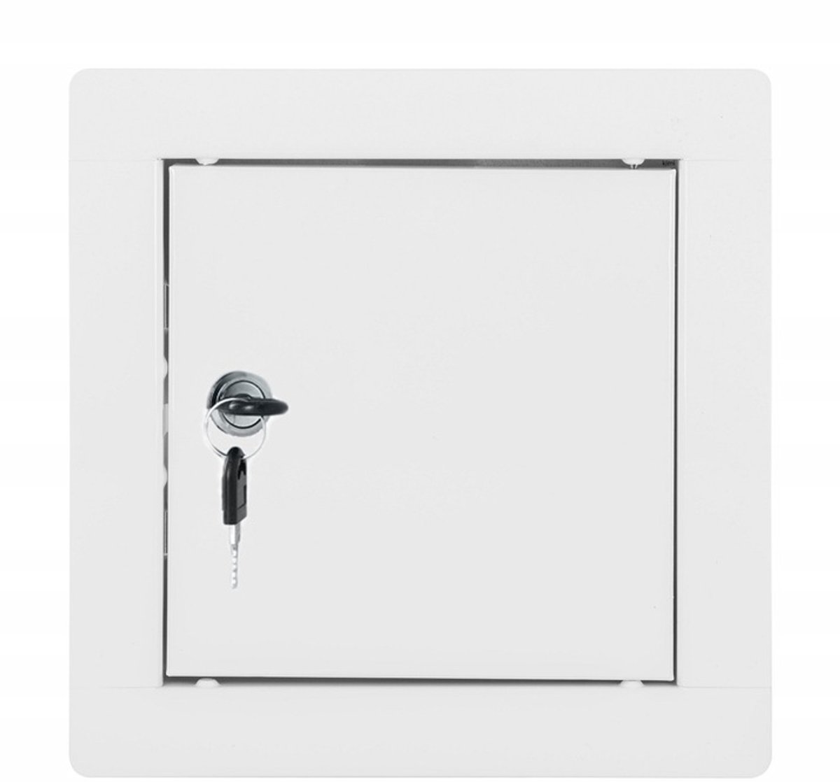Witte Metalen Servies Luik 20x20 cm met Sleutel