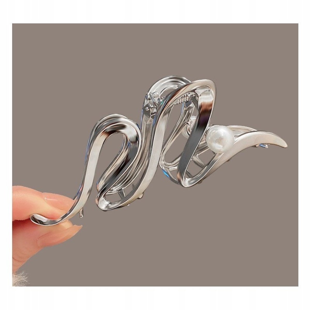 Ecarla XL Haarclip 11,5cm Zilverkleurig - Stijlvolle Haaraccessoire