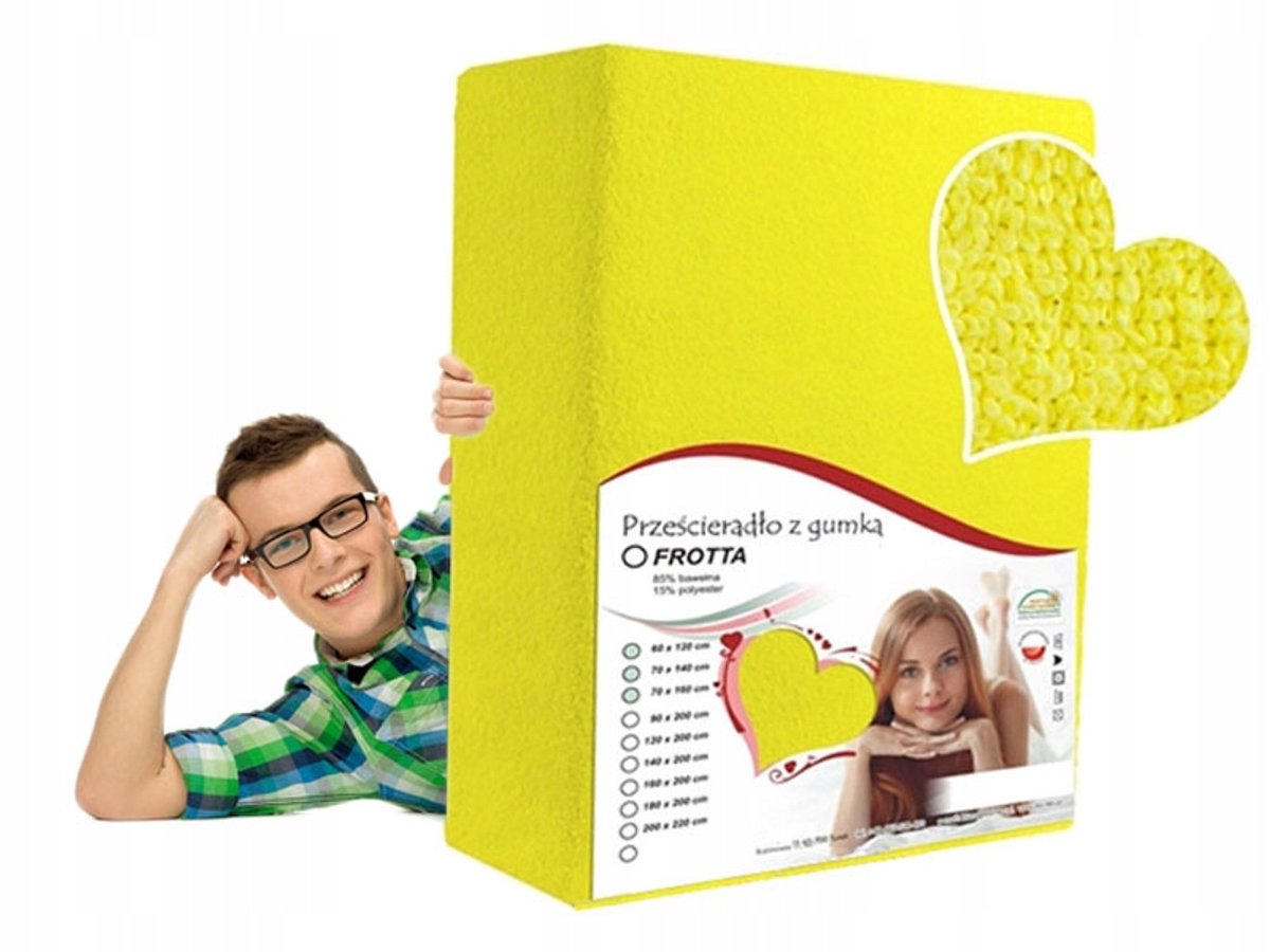 Gele Frotté Hoeslaken 38x80 cm voor Baby's