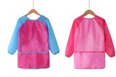 2 Stuks - Waterdichte knutselschort - Schilderschort - kinderen 4-7 jaar – Roze Blauw – Verfschort met voorvakjes voor knutselbenodigdheden