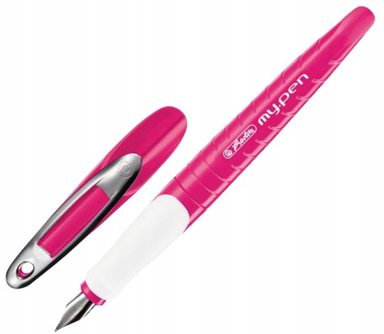 Herlitz My.Pen Stylo-Plume Plume Moyenne – Design Noir & Blanc – Stylo Élégant École & Collège