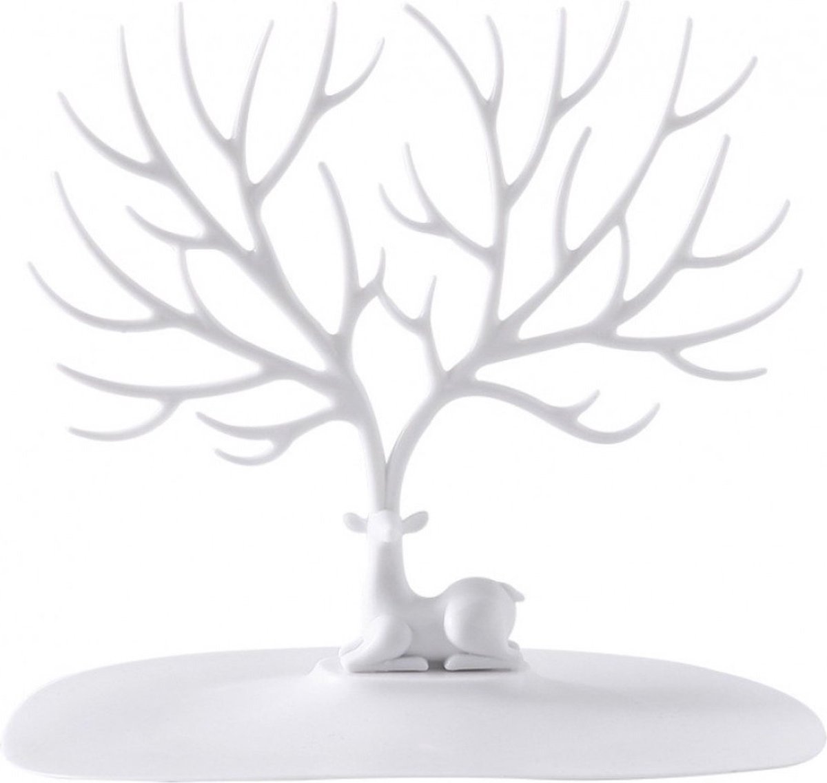 Sieradenhouder Hert – Sieraden Display in de Vorm van een Gewei – Organizer voor Oorbellen, Kettingen & Armbanden -Wit