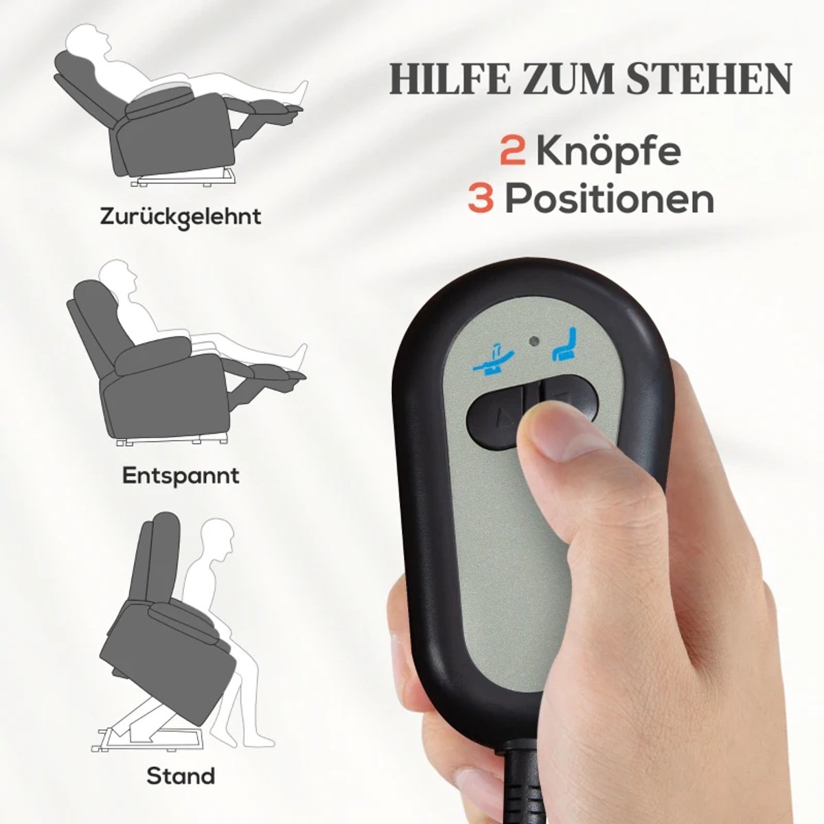 Elektrische Massagestoel - Power Massagefauteuil - 168 Graden Kantelbaar - met Liftondersteuning - met Massage & Verwarming - met Afstandsbediening - Relaxfauteuil - TV Stoel - Lig en trilfunctie - Grijs – foto 2