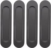 4 stuks - Schuifdeur komgreep - Schuifdeurgreep - zwart - 149*35*6 mm - Meubelhandvat - Meubel Handvat - Deurbeslag - Meubelknop - Zelfklevend - metaal