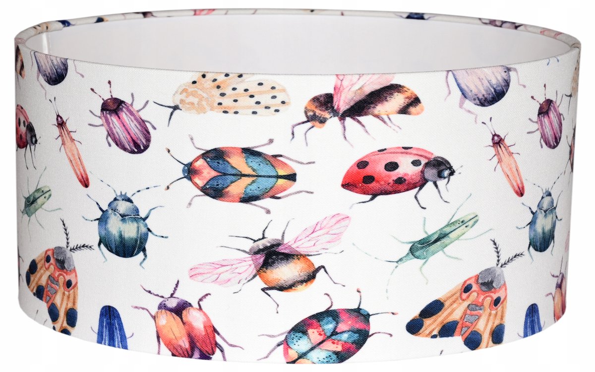 Kinderlampenkap Cilinder 40x20cm E27 - Vrolijke Insecten