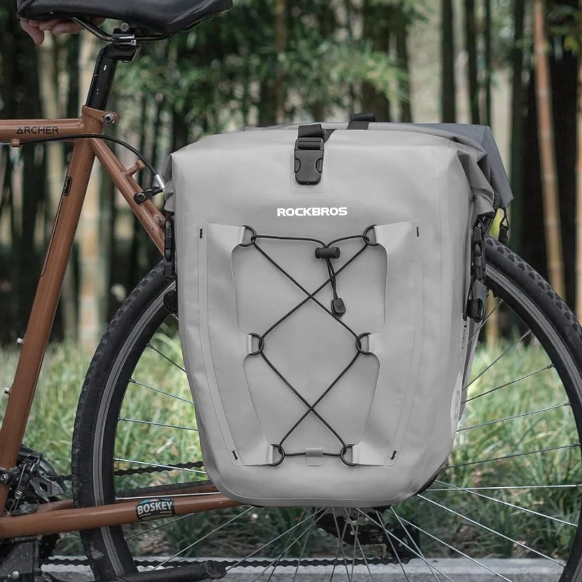 Waterdichte Fietstas Achterop 25L - Grijze Bagagezak — cadeau in Sport & Outdoor - foto 5