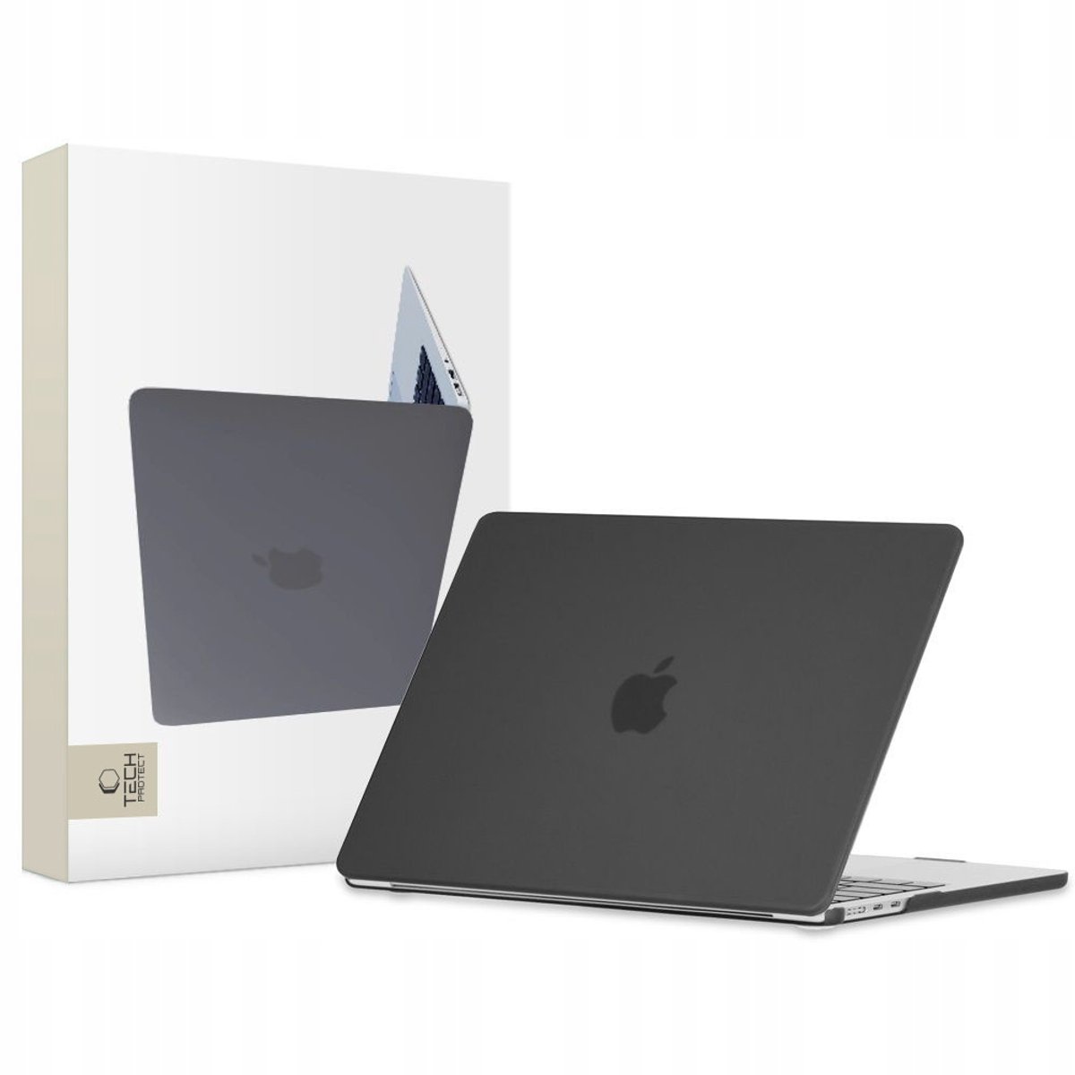 Tech-Protect SmartShell Hoesje voor MacBook Air 13" M2/M3/M4 (2022-2025) Mat Zwart