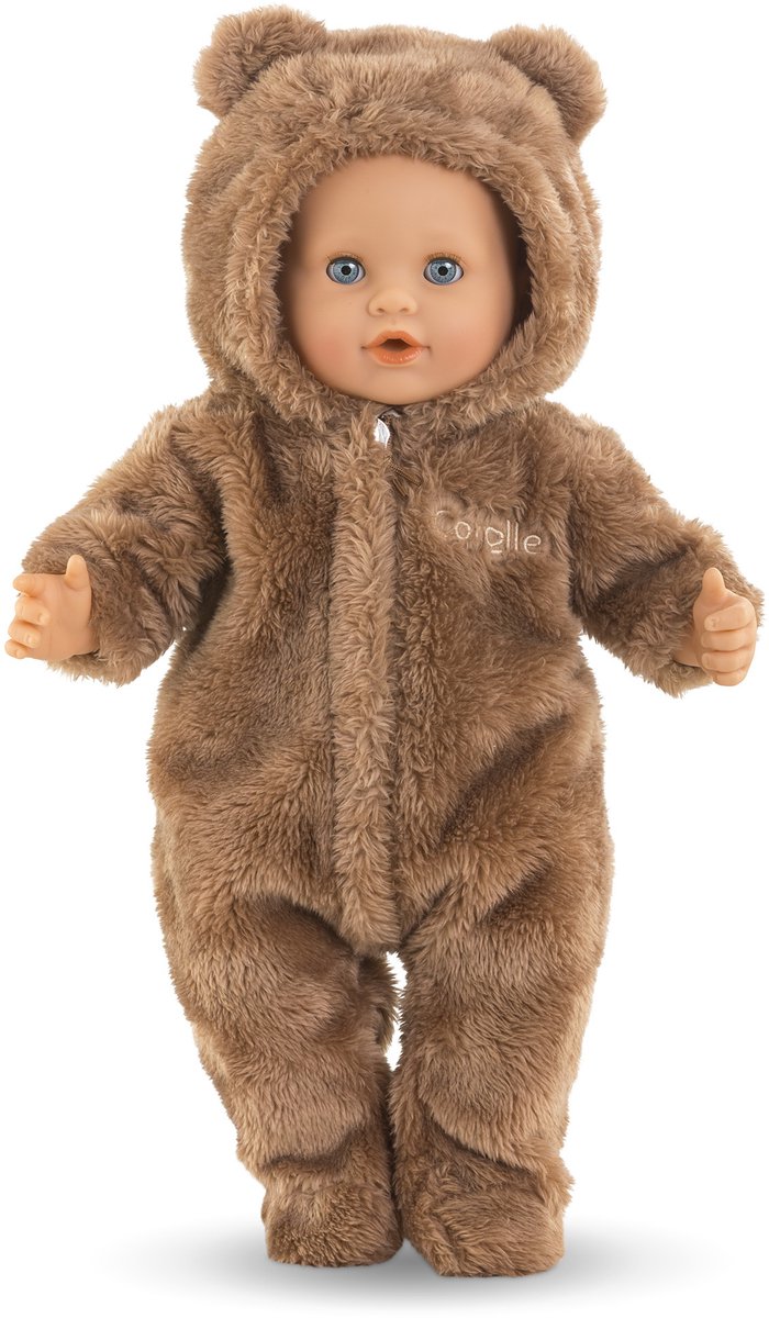 Corolle poppenkostuum bruin berenpakje 36cm zachte onesie. — afbeelding 2