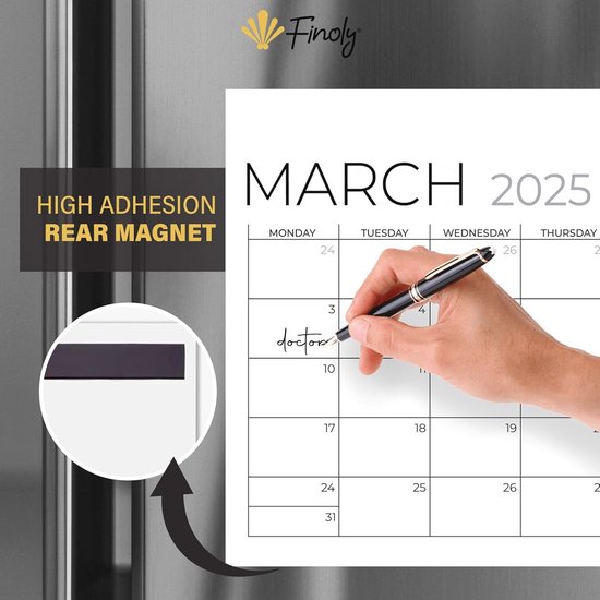 Koelkastkalender 2026 - Magnetische 12-Maanden Planner Met