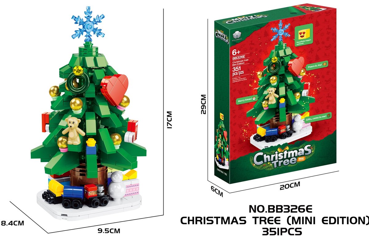 Bouwstenen set kerstboom – 351 stuks