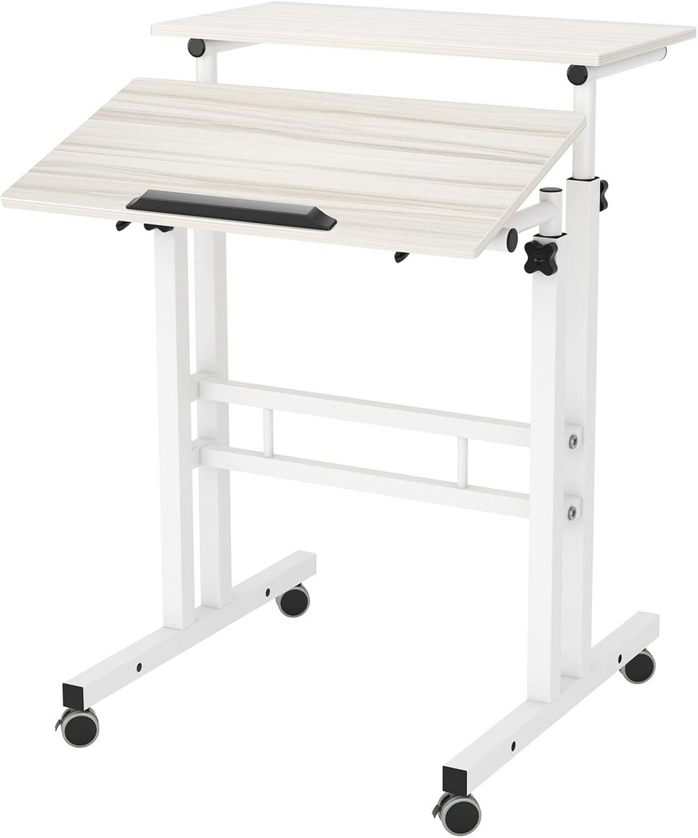 Opklapbaar bureau voor computer, verstelbaar en verwijderbaar, 60 x 60 x 67 ~ 115 cm