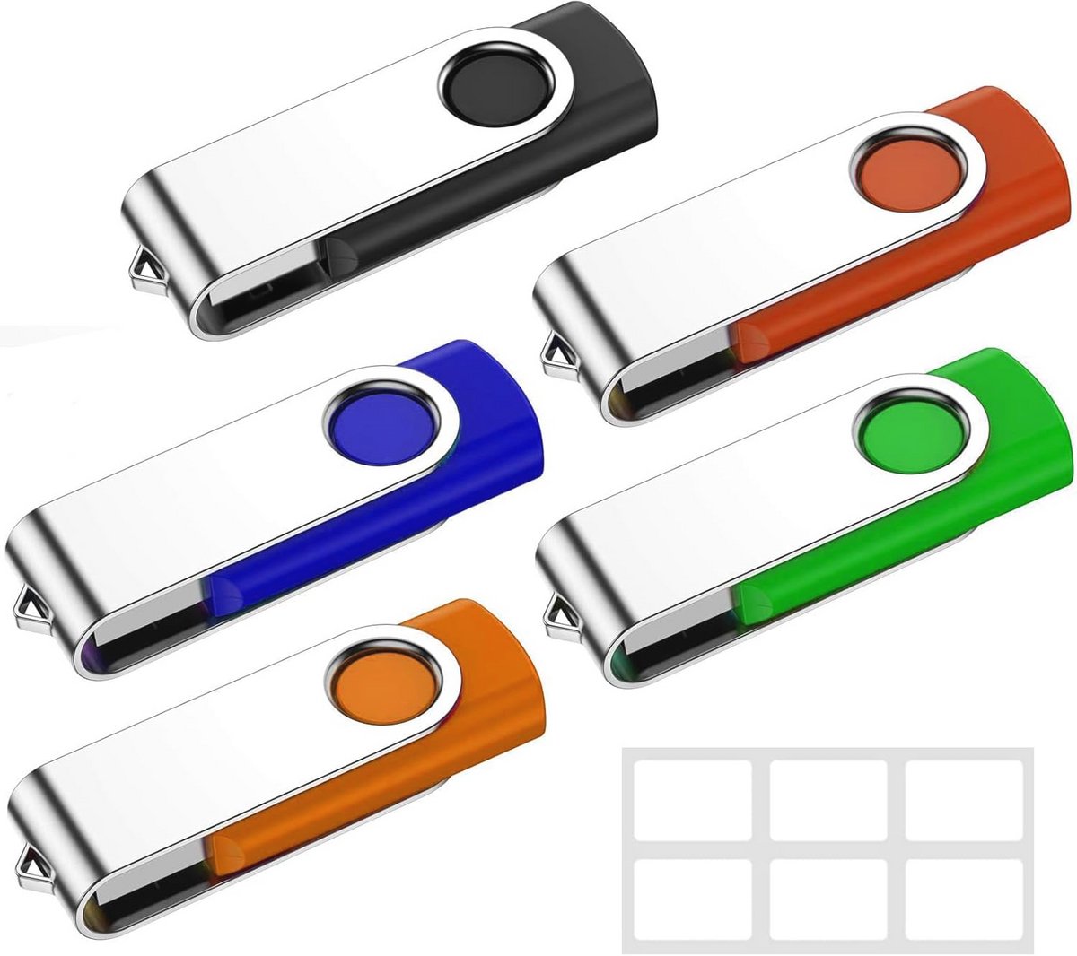 5 Stuks 32 GB USB-sticks - Gegevensopslag voor PC, Laptop, Autoradio en TV