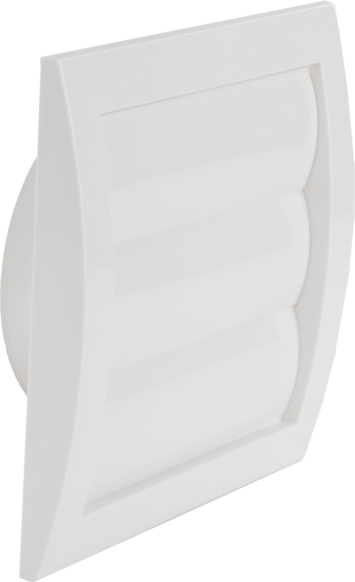 Starx lamelrooster - 3 lamellen - 150 x 150 mm - aansluitmaat Ã˜ 100 mm - kunststof - wit