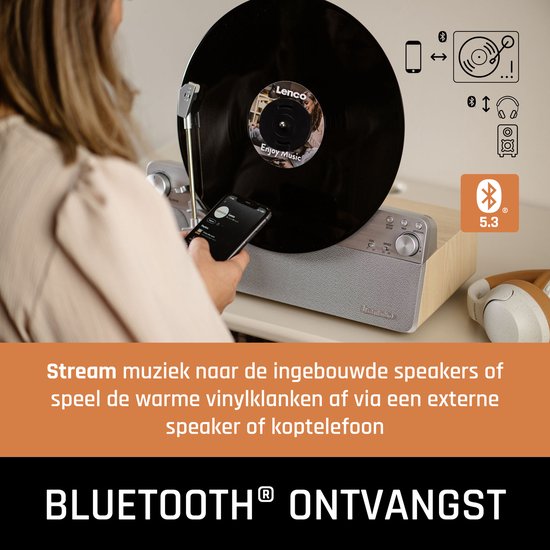 Lenco Platenspeler - Verticale Platenspeler - Volledig automatisch - Bluetooth - LSA-071SI - Grijs — afbeelding 5