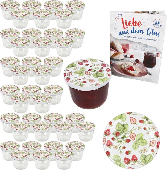 gouveo set van 24 weckpotten 230 ml rond met schroefdeksel zilver