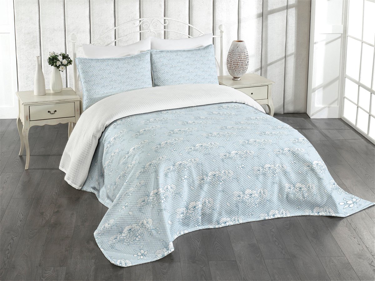 ABAKUHAUS Vintage Botanik – Bedsprei-Set 264 × 220 cm – gequilt