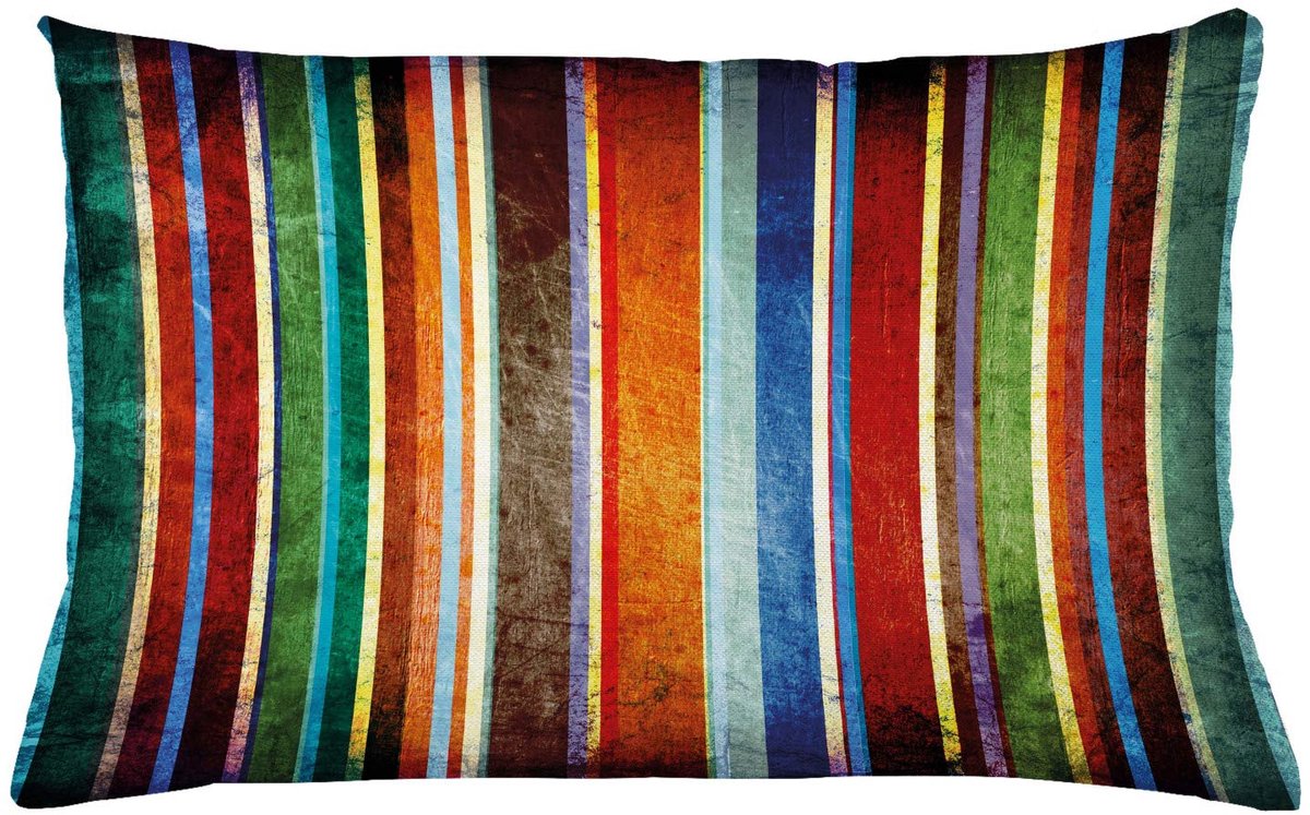 ABAKUHAUS Strepen-kussenhoes – Retro – 65x40 cm – Dubbelzijdig bedrukt Grün
