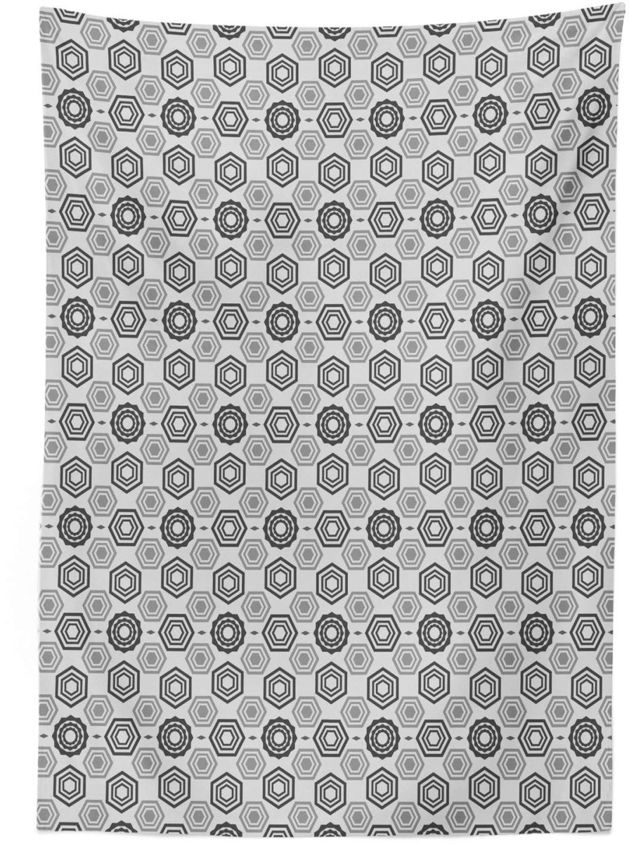 ABAKUHAUS Geometrisch Tafelkleed – 140x200 cm – lichtgrijs satijnmix