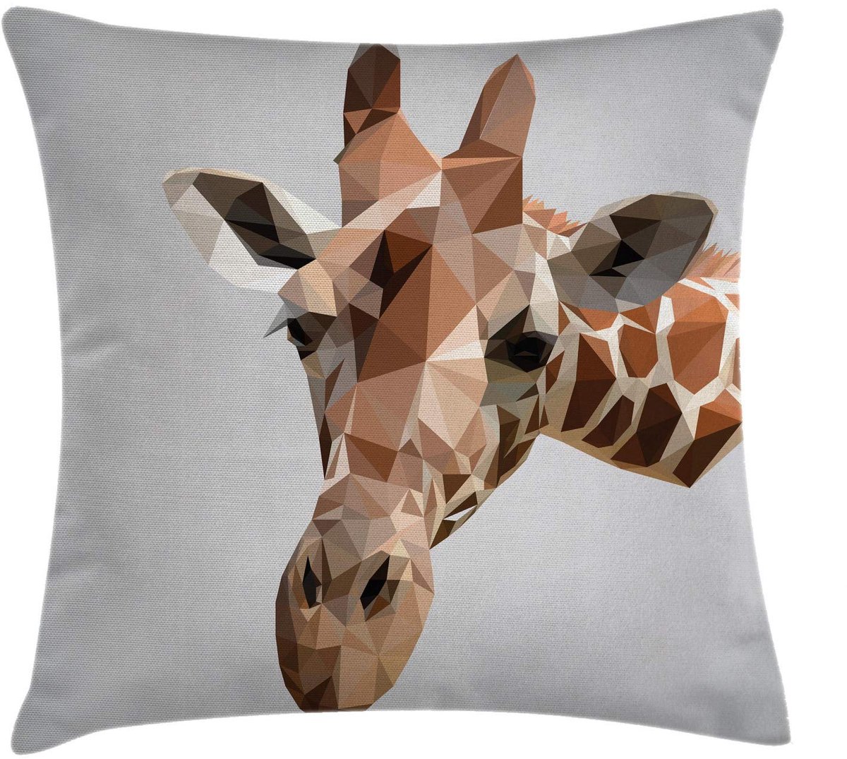 ABAKUHAUS Dierenprint Kussenhoes – Beide zijden bedrukt – Rits – 45x45 cm – Bruin/Grijs