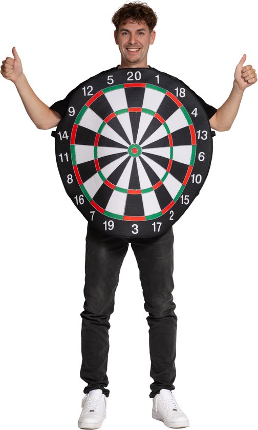 Partychimp Dartbord Verkleedpak Grappig Kostuum Unisex Kostuum Carnavalskleding Carnaval kostuum verkleedkleding Volwassenen - Polyester - Veelkleurig - Unisex - One size