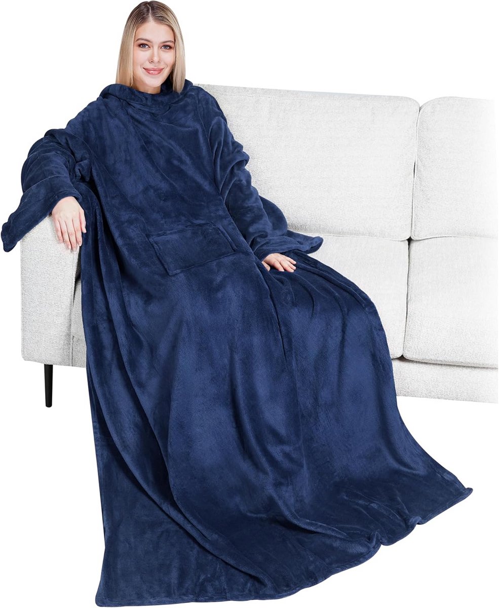 Wearable Fleece Blanket with Sleeves - Super Zacht en Warm