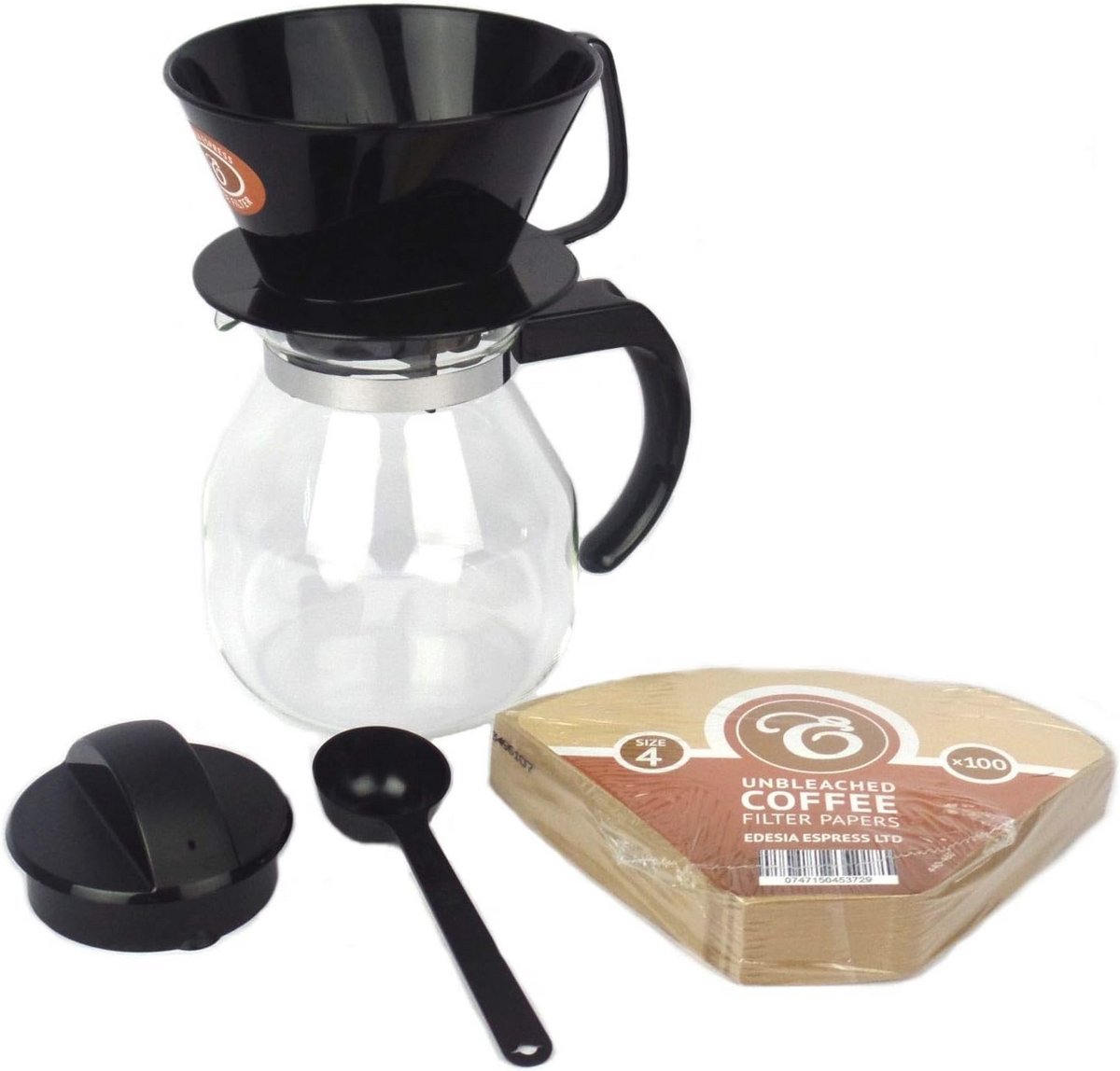 Koffiezetapparaat voor 4 Kopjes met 100 Papieren Filters 1L Karaf