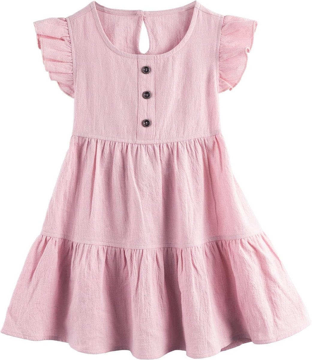 Meisjesjurk Zomer Ruit Openrug Kleding voor Kinderen 2-7 Jaar