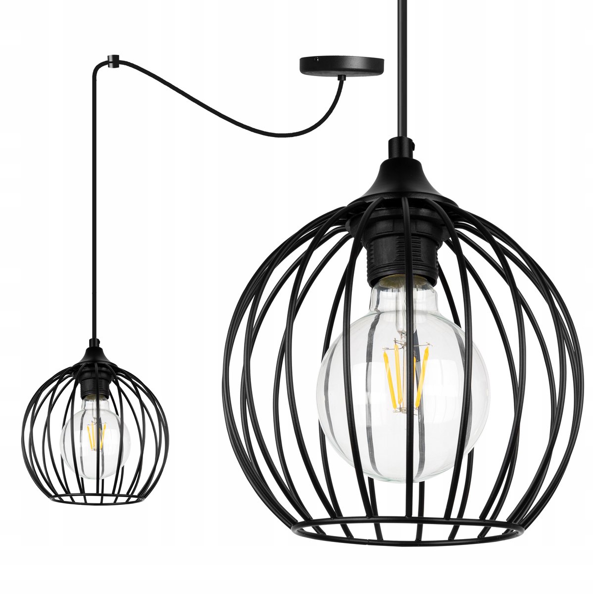 Light-Home Spider Toronto – Hanglamp – Hoogte verstelbaar – E27 fitting – Metaal zwart