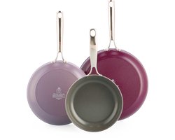 BK Sky Koekenpannenset 3-delig - 20/24/28cm - PFAS-vrije antikleeflaag - Koekenpan inductie -…
