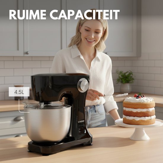 Keukenmachine Plus - Keukenrobot - Foodprocessor met 12 standen - Keukenmixer met RVS kom - 4,5L - COOK-IT van COOK-IT — afbeelding 2