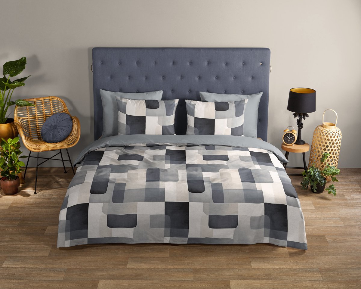 Good Morning dekbedovertrek abstract / modern - Lits jumeaux 240x200/220 cm - Blauw - 100% Katoen renforce