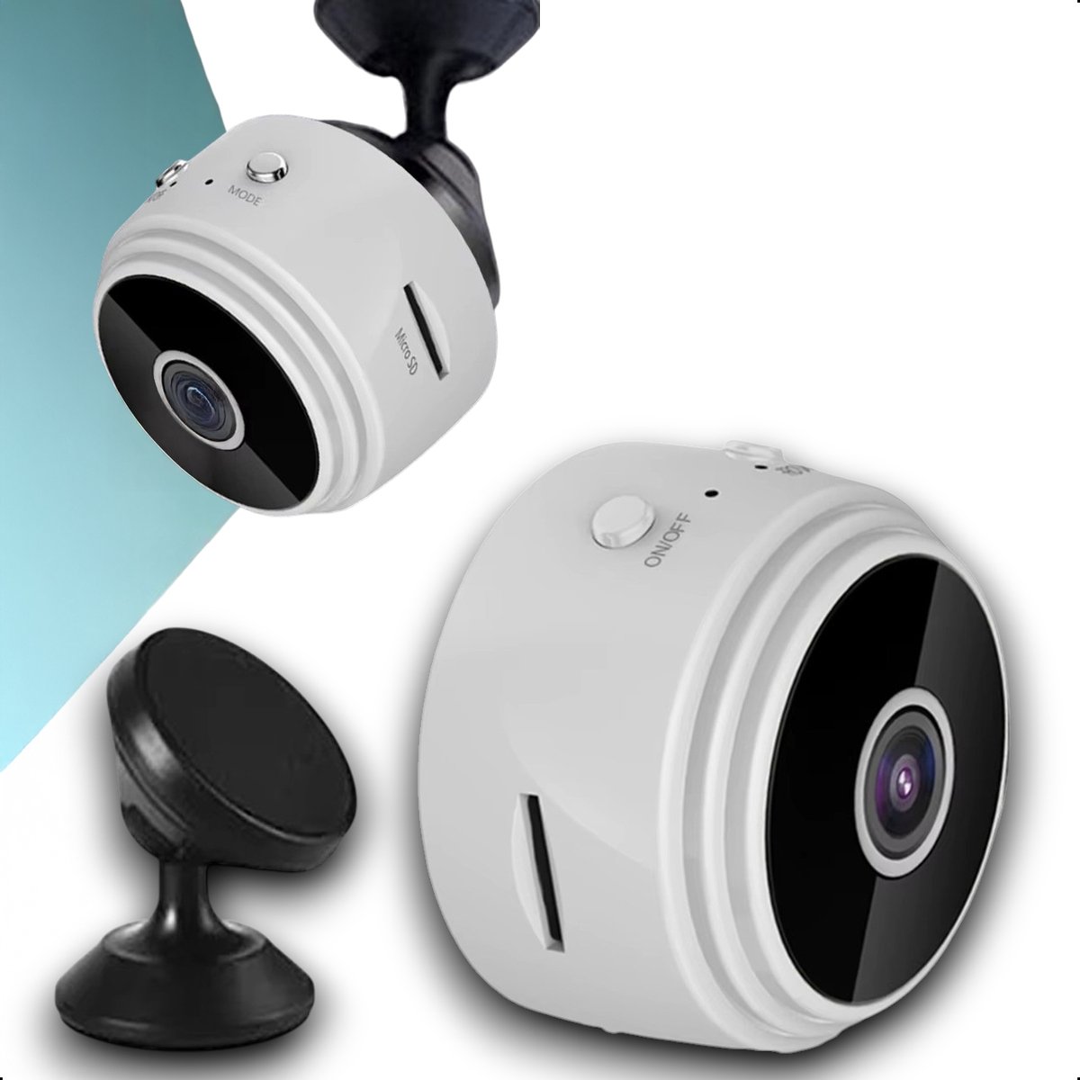 Tech Essentials Mini Verborgen Spy Camera - 1080P - Met WiFi APP - Micro Geheime Beveiligingscamera - Binnenhuis - Spionage - afluisterapparatuur - Wit