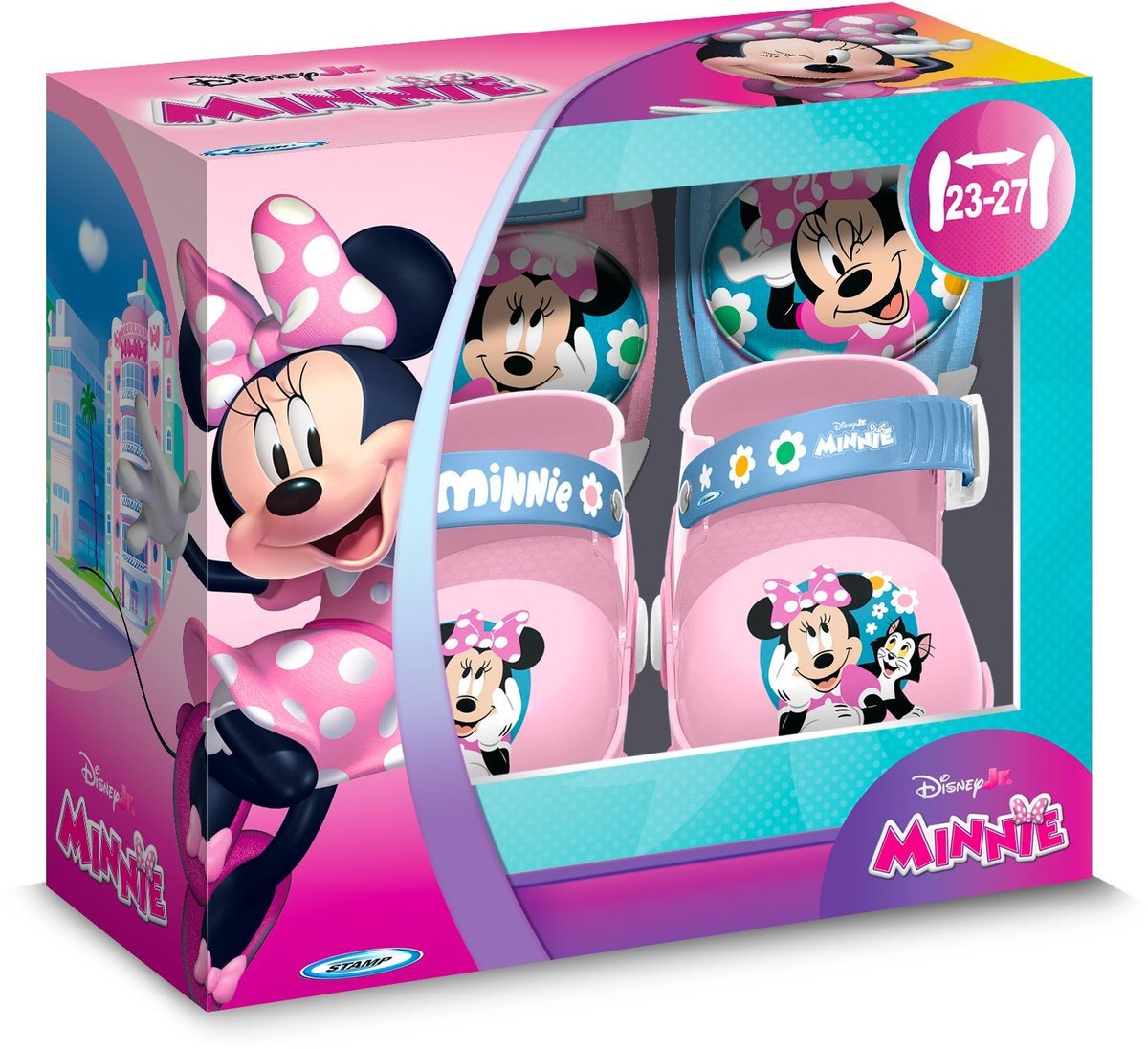 Set rolschaatsen en beschermende kleding – MINNIE – MN432035 – Met elleboog- en kniebeschermers – Roze