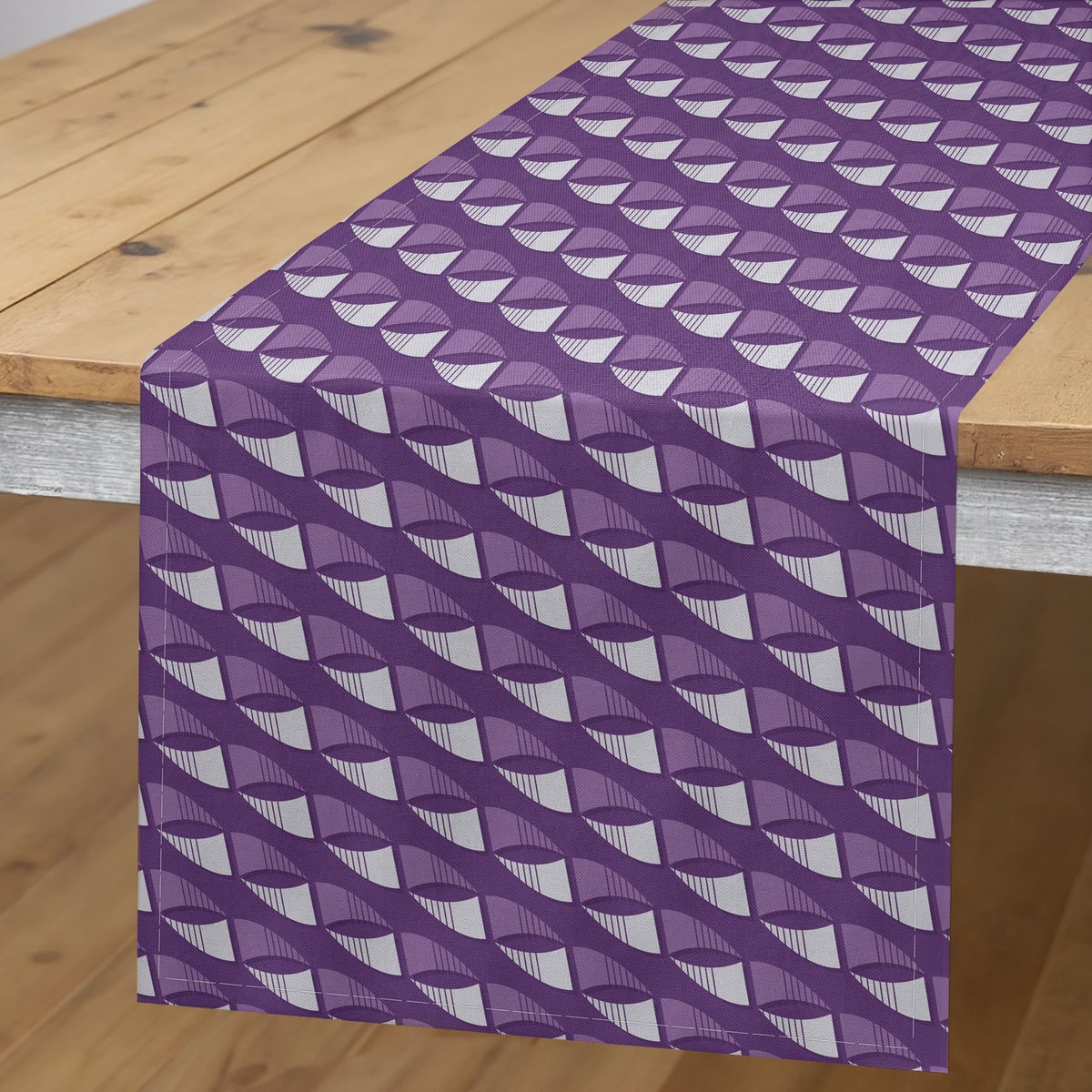 ABAKUHAUS Abstracte Geometrie – Tafelrunner 40x180 cm – Violet